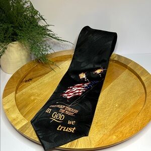 Gospitality Elegant Black Patriotic Christian Tie Star spangled